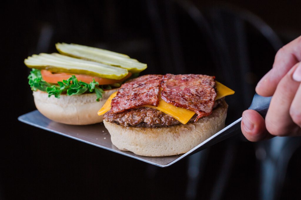 Open Faced Burger Boss Burger on a Spatula