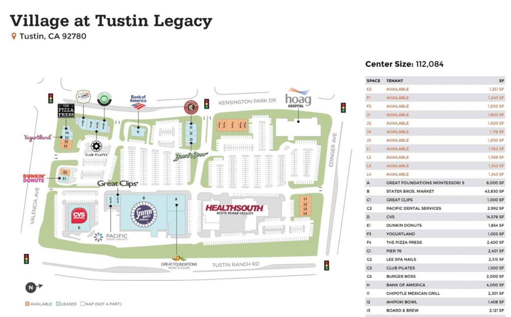 Map of the Village at Tustin Legacy