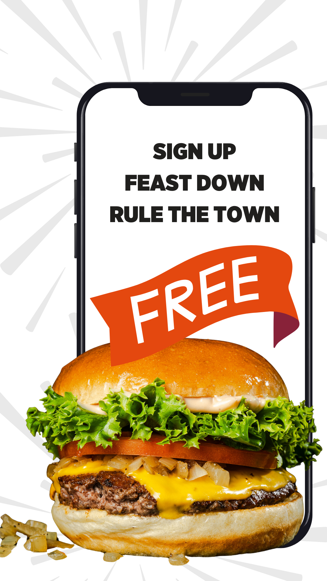 Free Burger when you sign up